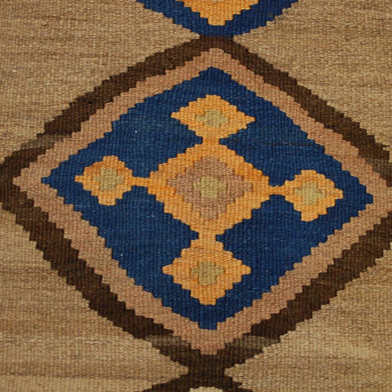 Early 20th Century Qazvin Kilim Runner For Sale