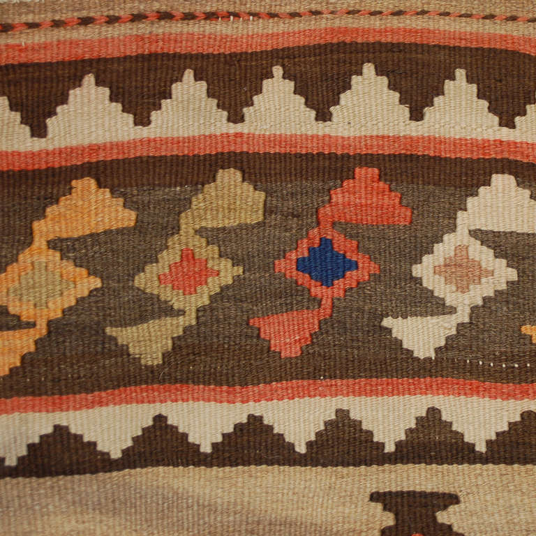 Early 20th Century Qazvin Kilim Runner For Sale