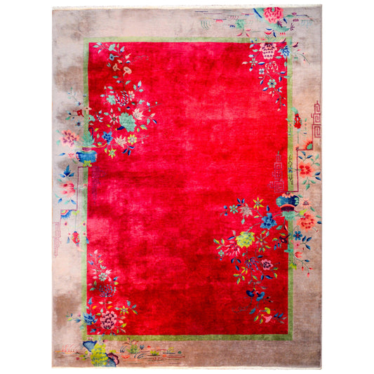 Brilliant Chinese Art Deco Rug For Sale