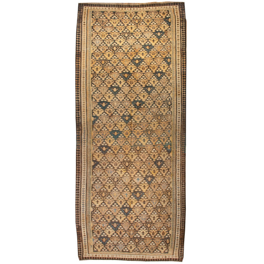 Early 20th Century Qazvin Kilim Runner For Sale