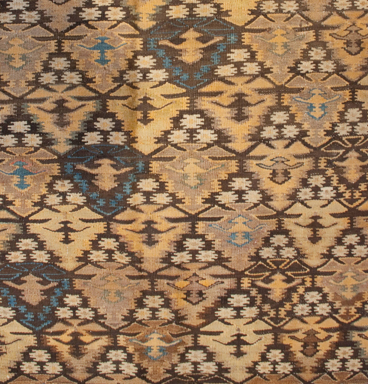 Early 20th Century Qazvin Kilim Runner For Sale