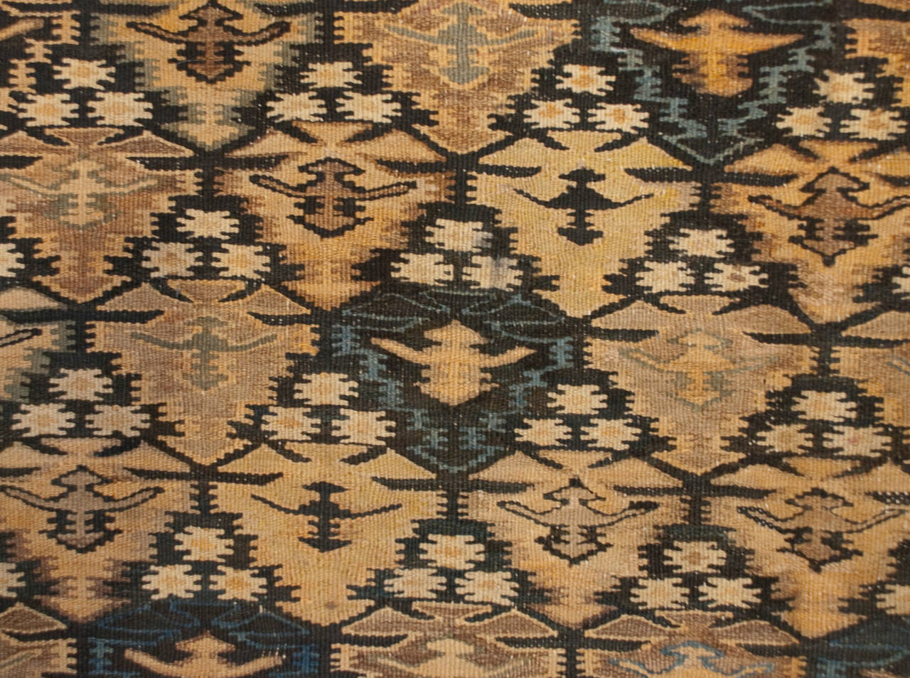 Early 20th Century Qazvin Kilim Runner For Sale