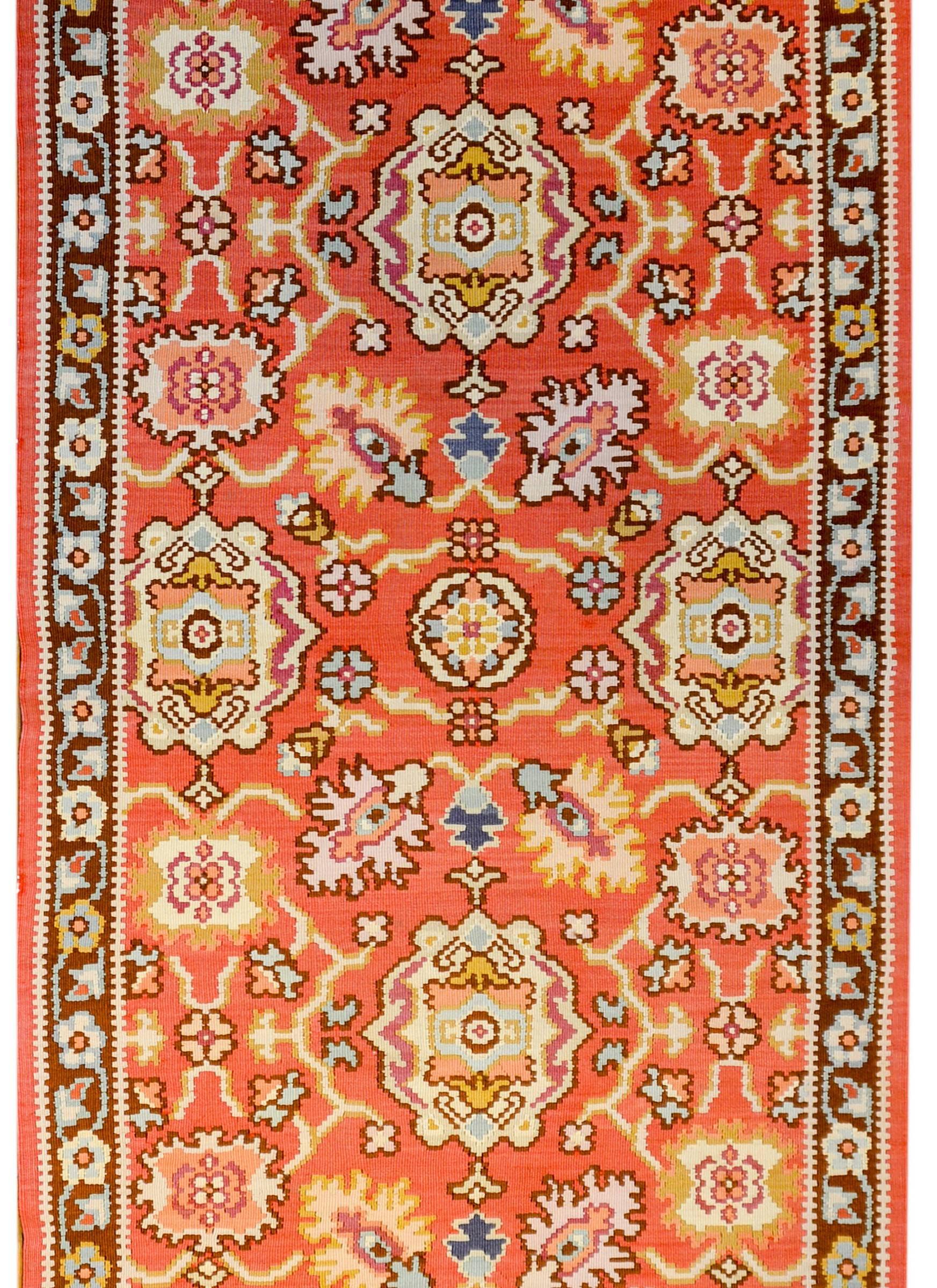 Bold Mid-20th Century Turkish Bessarabian Runner For Sale