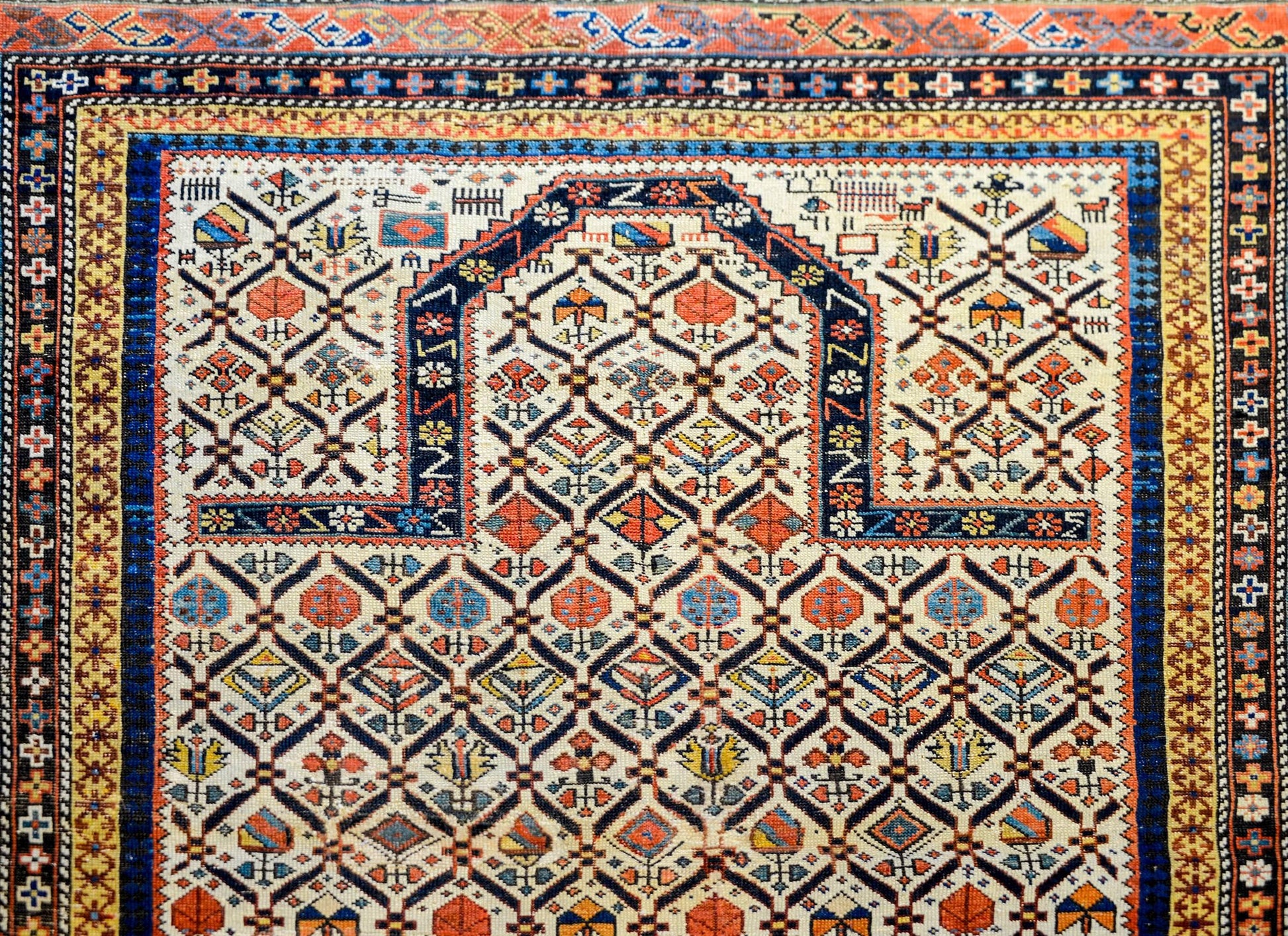 Beautiful Antique Shirvan Prayer Rug For Sale
