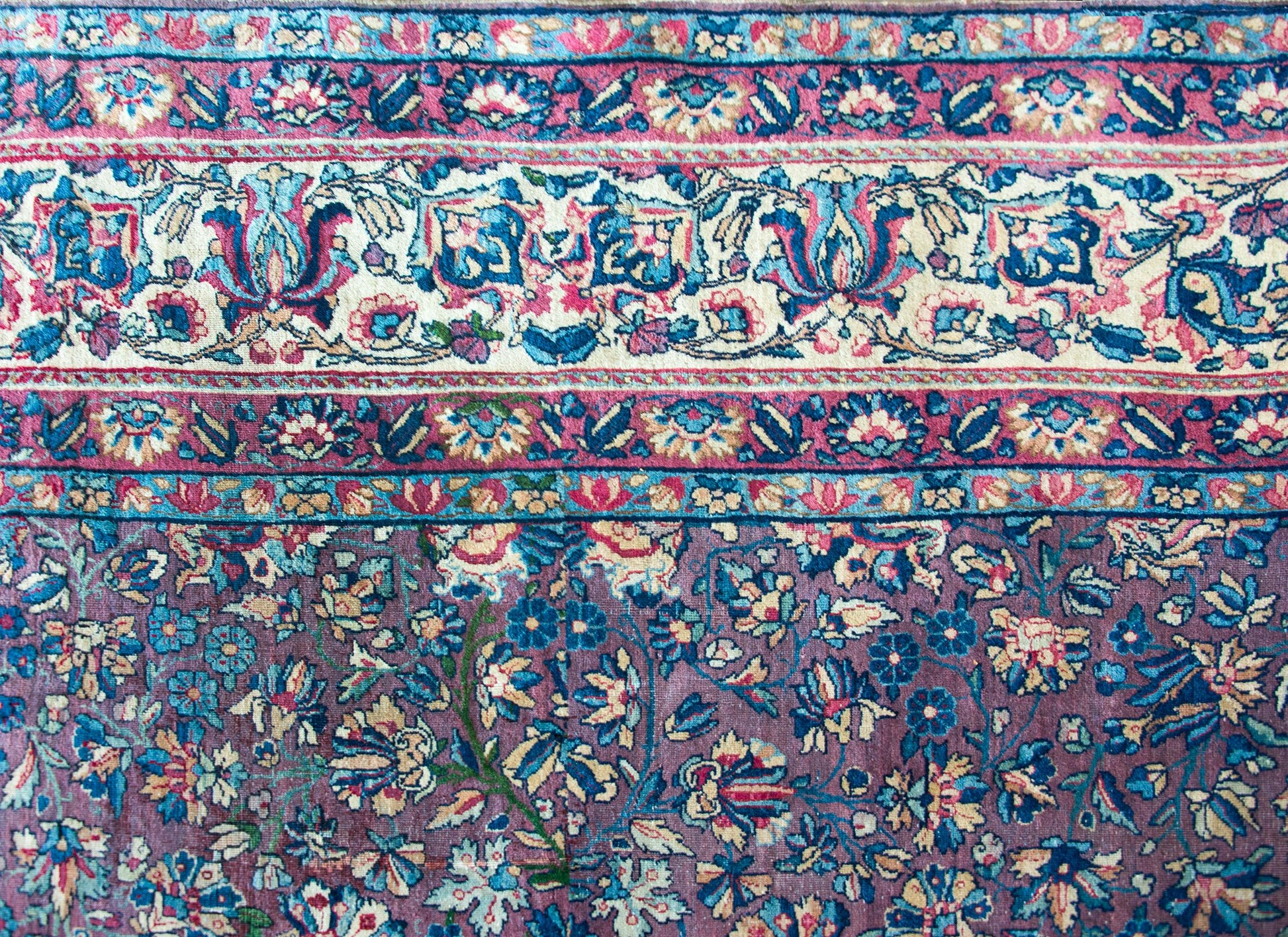 Early 20th Century Persian Lavar Kirman Rug For Sale