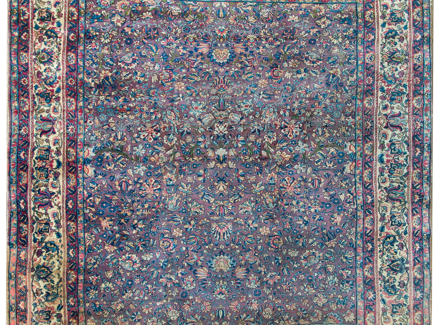 Early 20th Century Persian Lavar Kirman Rug For Sale