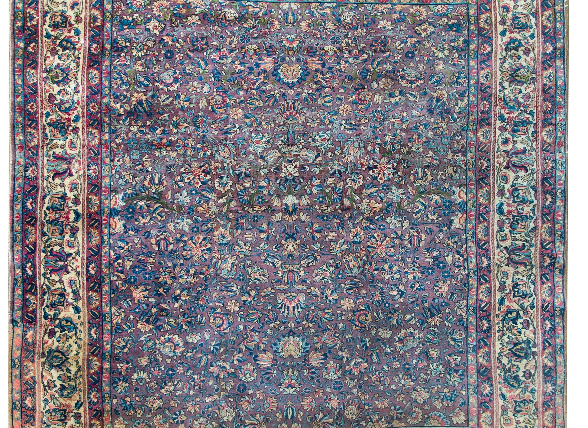 Early 20th Century Persian Lavar Kirman Rug For Sale