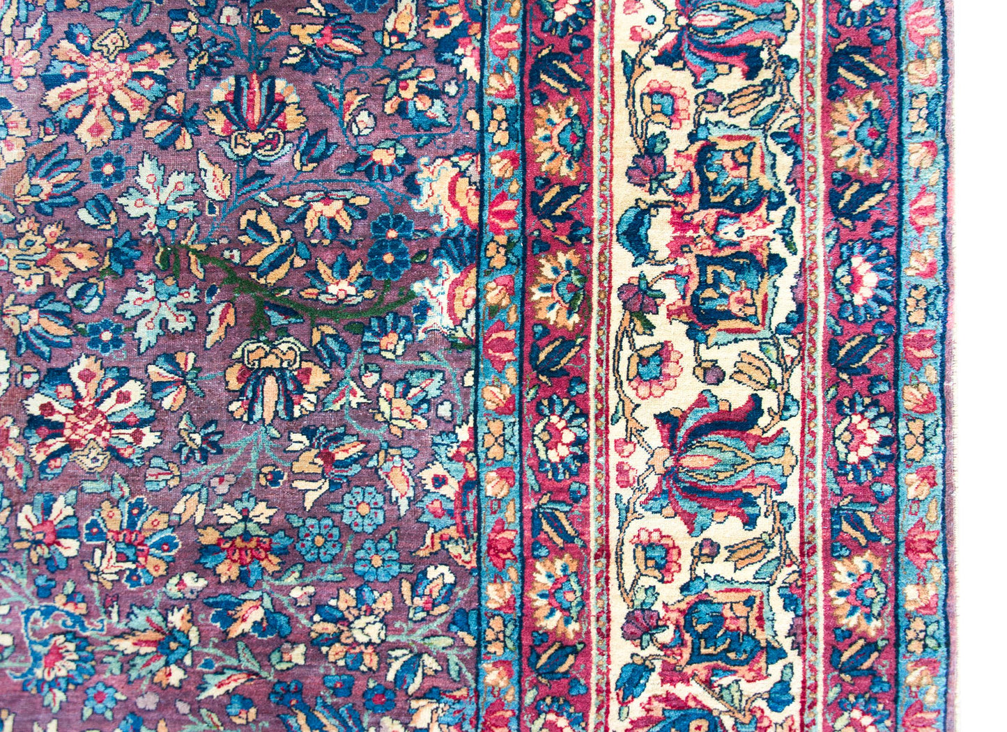 Early 20th Century Persian Lavar Kirman Rug For Sale