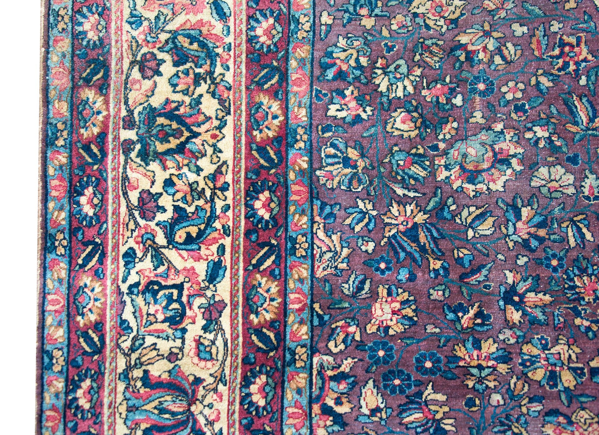 Early 20th Century Persian Lavar Kirman Rug For Sale
