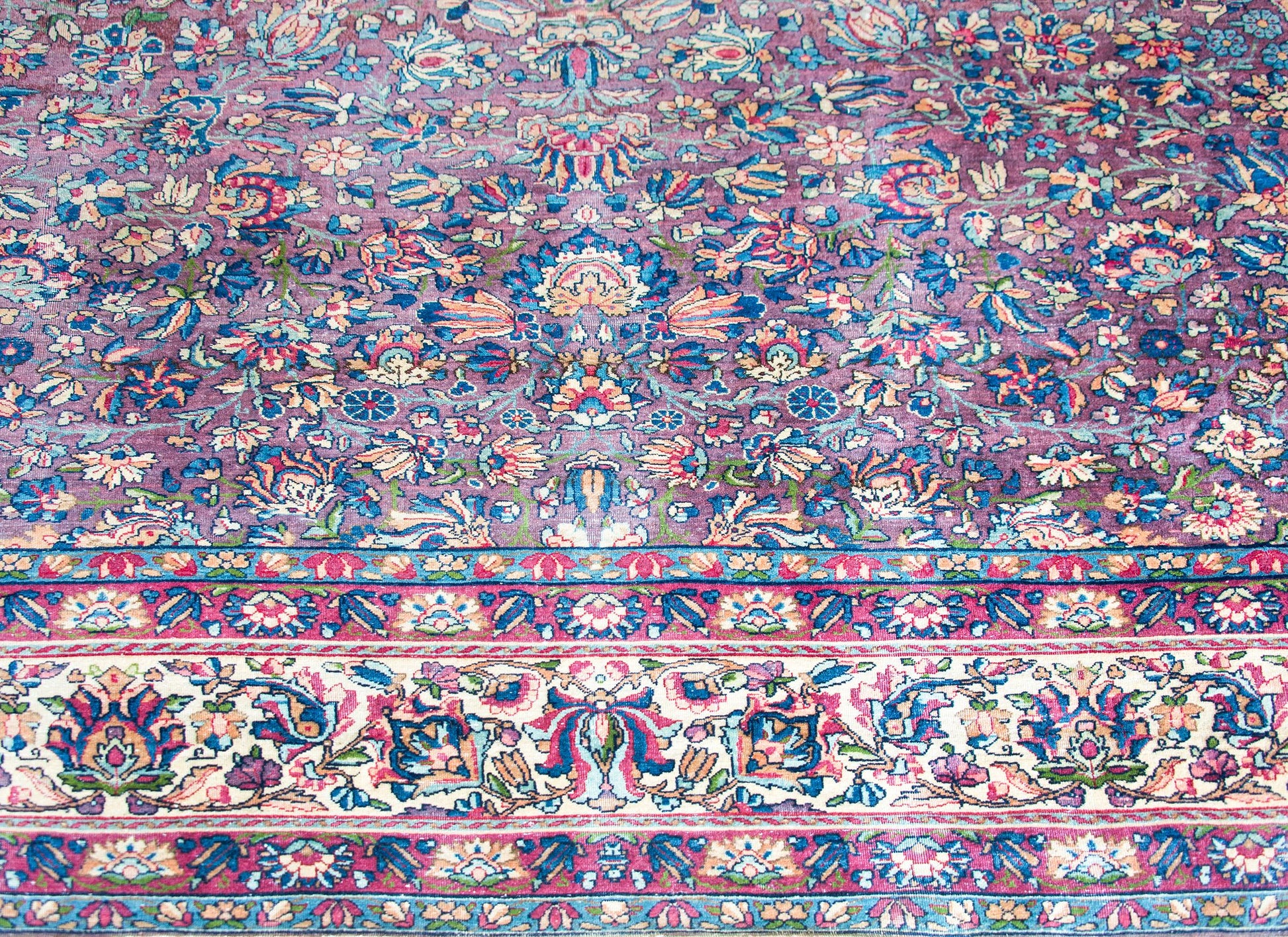 Early 20th Century Persian Lavar Kirman Rug For Sale