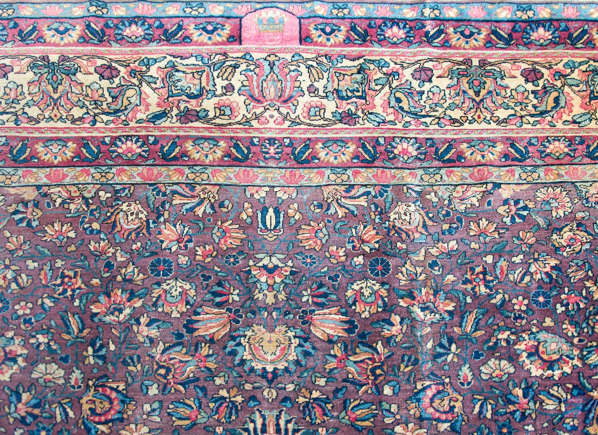 Early 20th Century Persian Lavar Kirman Rug For Sale