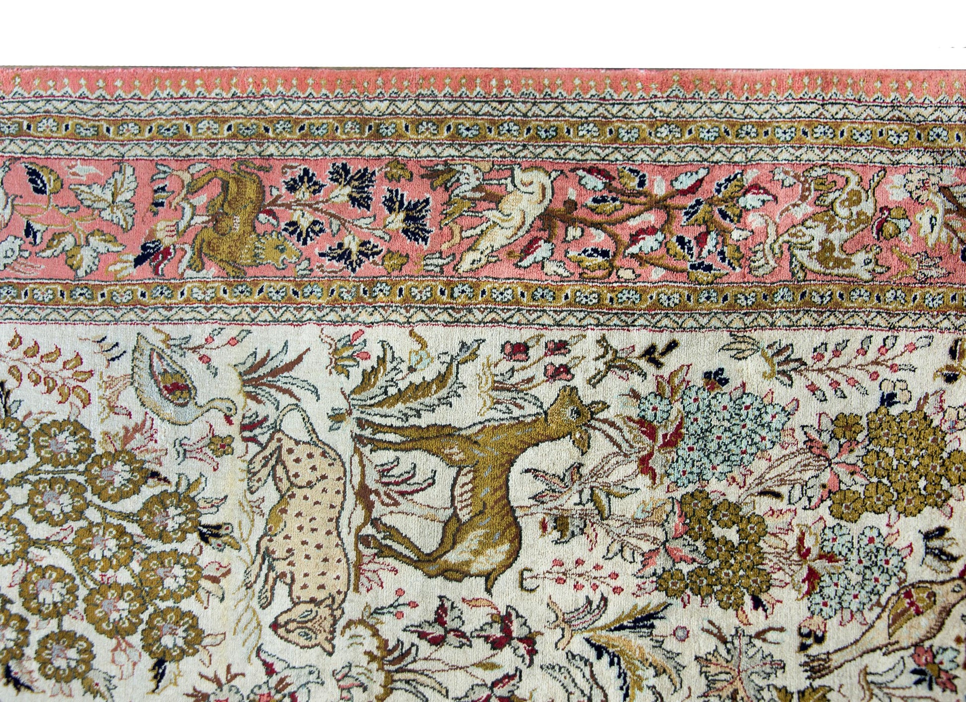Mid-20th Century Persian Silk Qum Rug For Sale