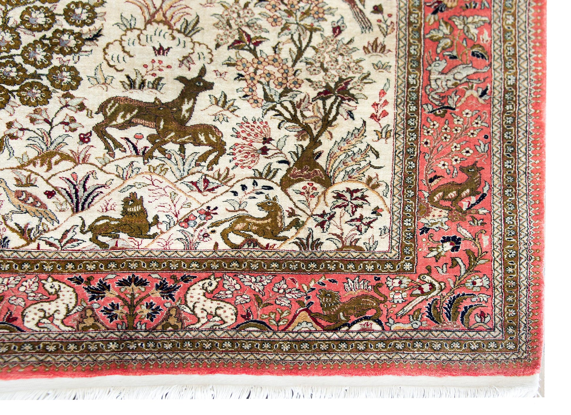 Mid-20th Century Persian Silk Qum Rug For Sale