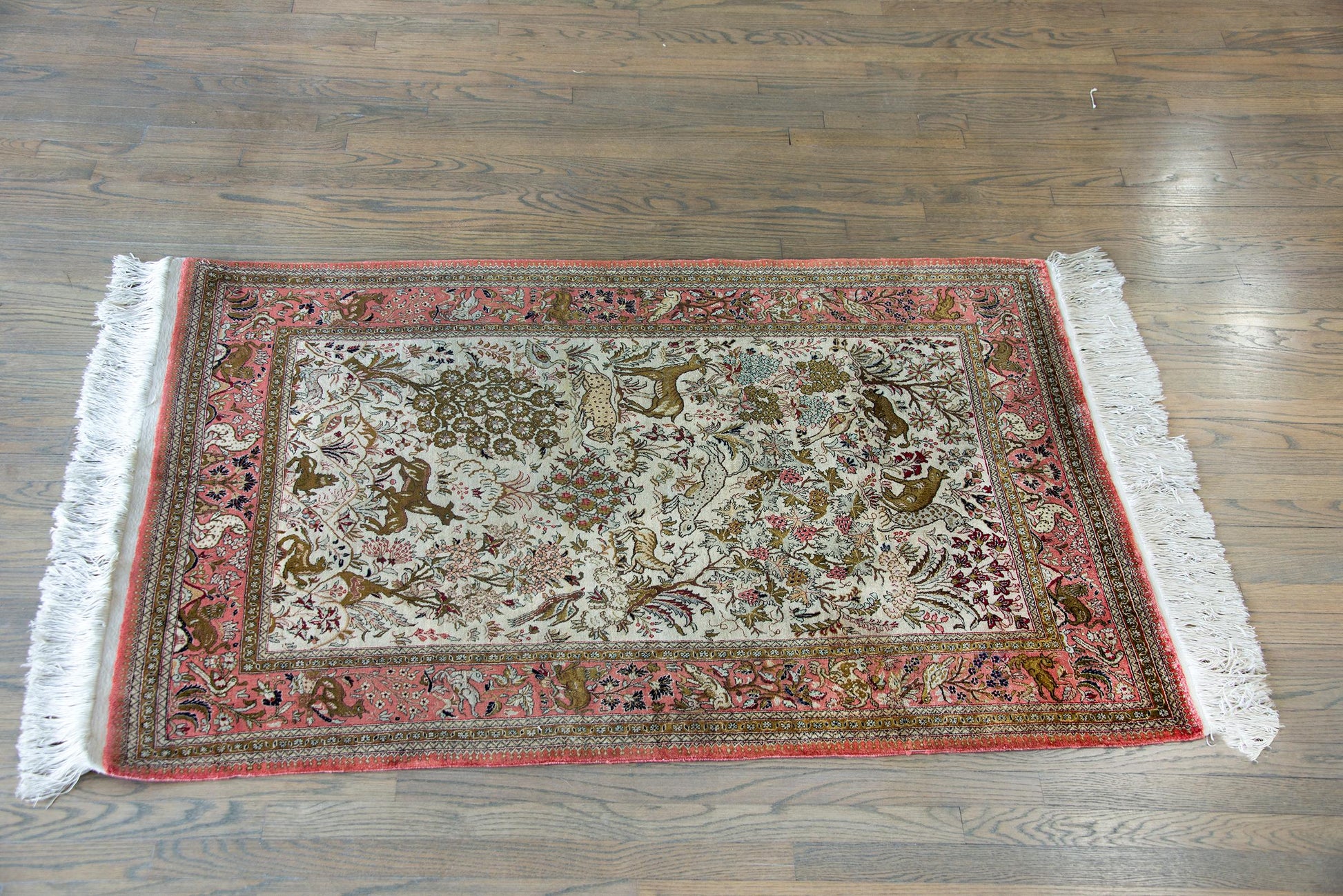 Mid-20th Century Persian Silk Qum Rug For Sale