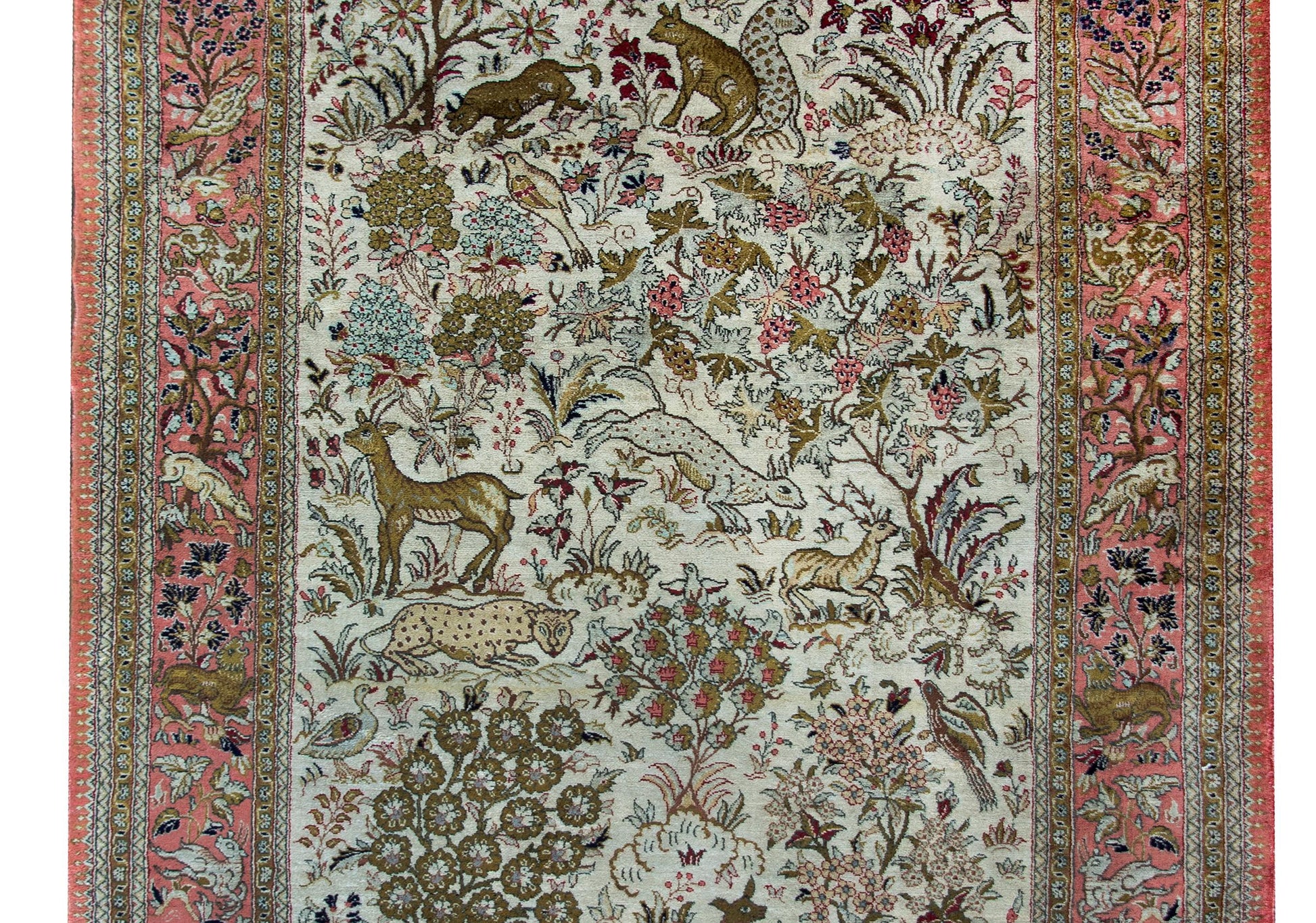 Mid-20th Century Persian Silk Qum Rug For Sale