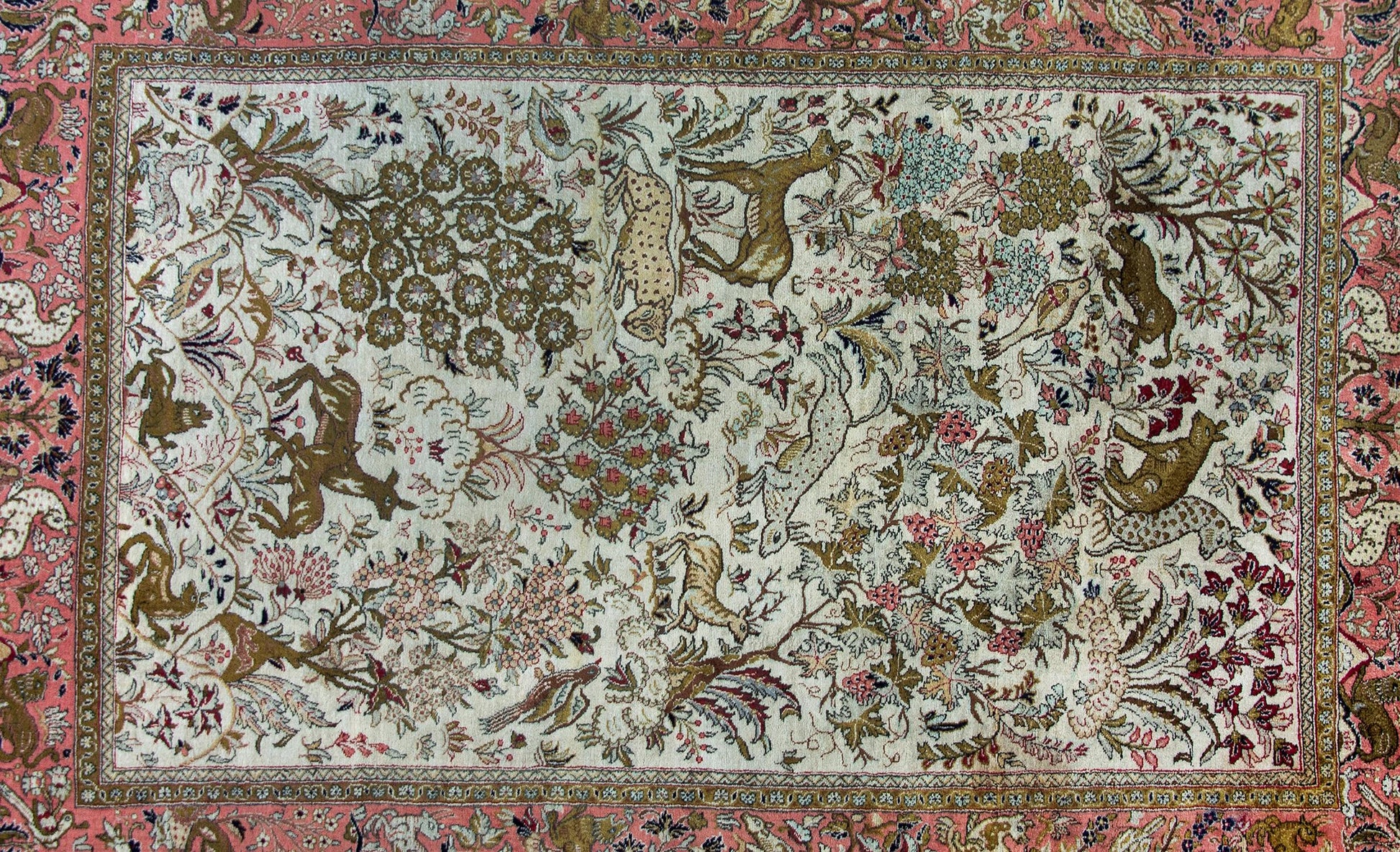 Mid-20th Century Persian Silk Qum Rug For Sale