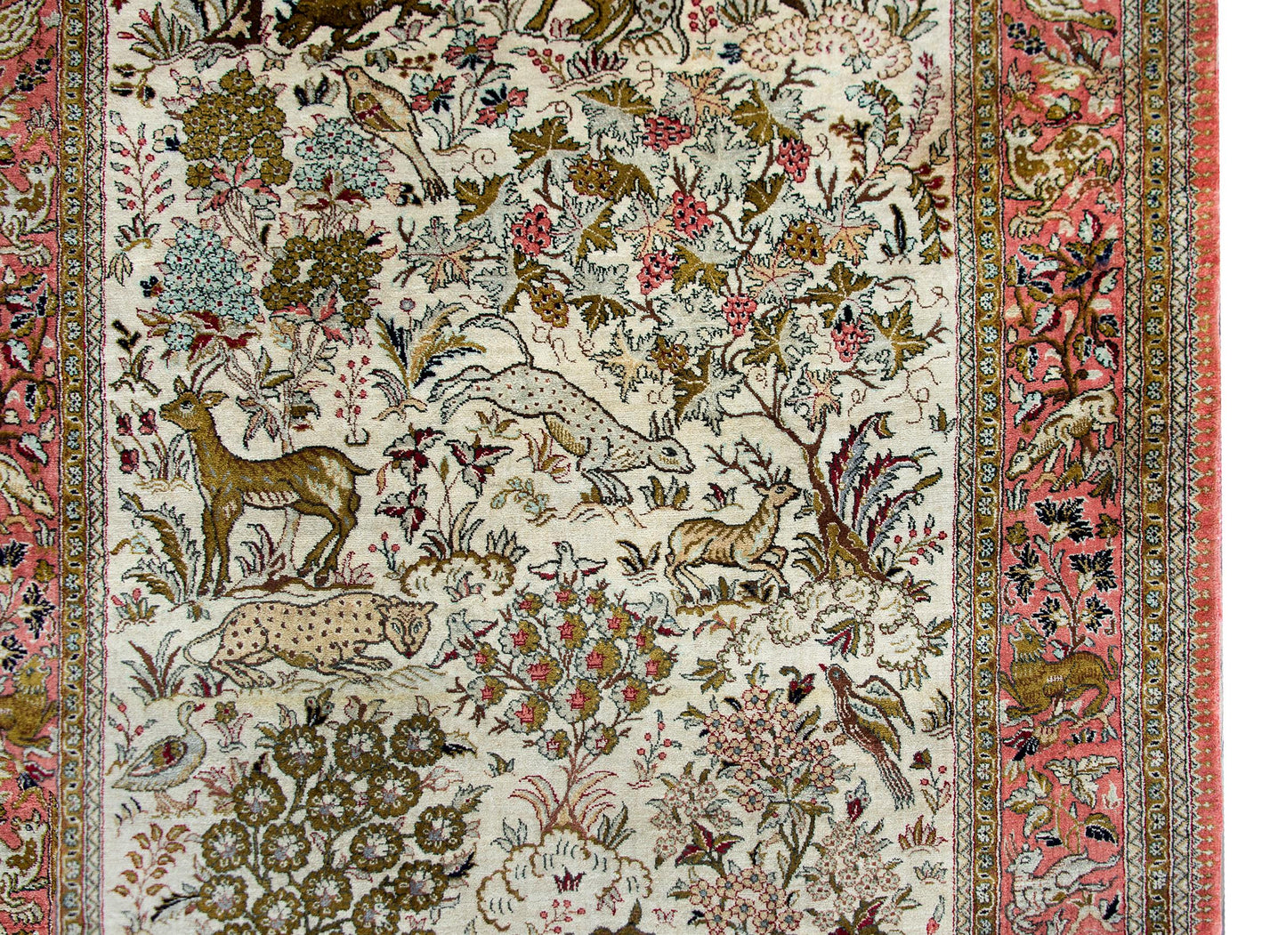 Mid-20th Century Persian Silk Qum Rug For Sale