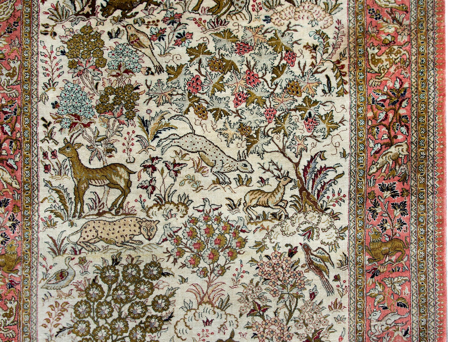 Mid-20th Century Persian Silk Qum Rug For Sale
