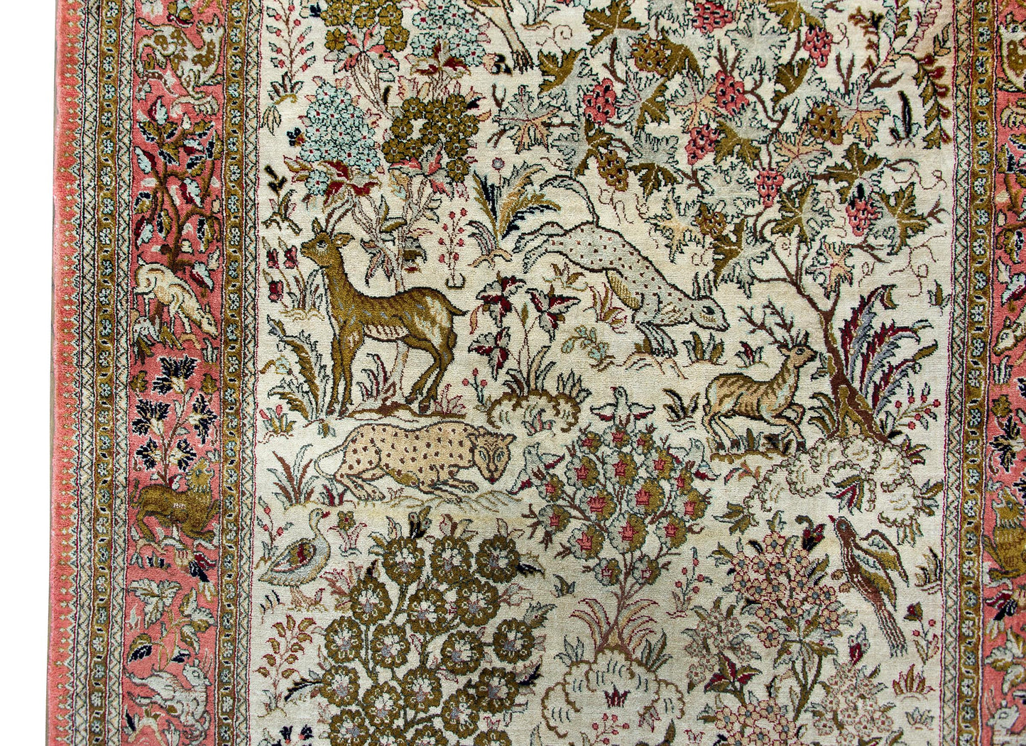 Mid-20th Century Persian Silk Qum Rug For Sale