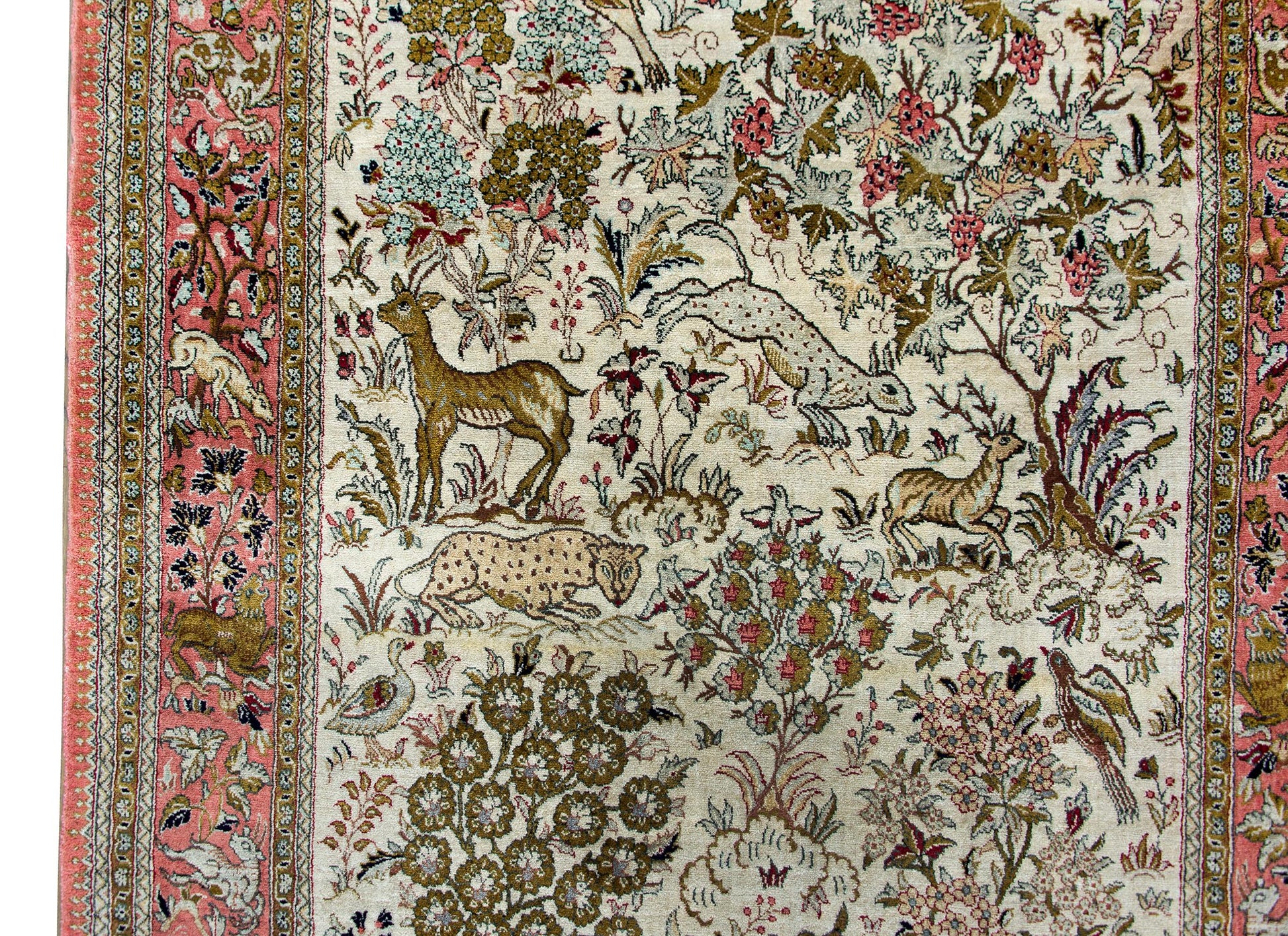 Mid-20th Century Persian Silk Qum Rug For Sale