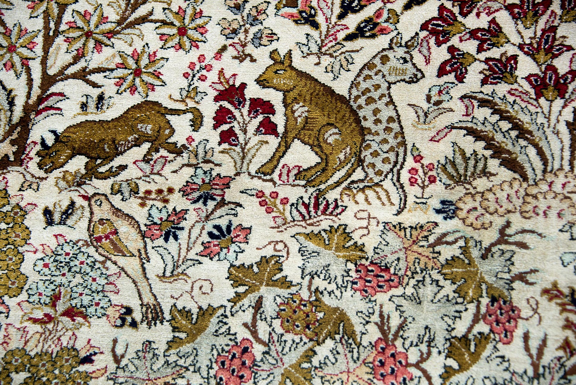 Mid-20th Century Persian Silk Qum Rug For Sale