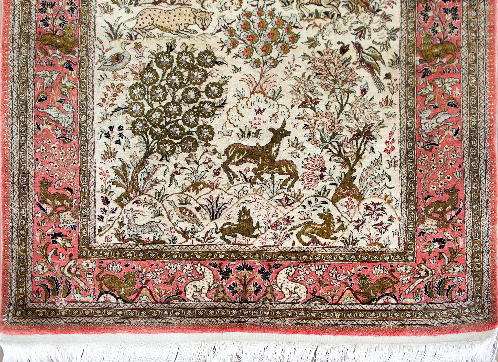 Mid-20th Century Persian Silk Qum Rug For Sale