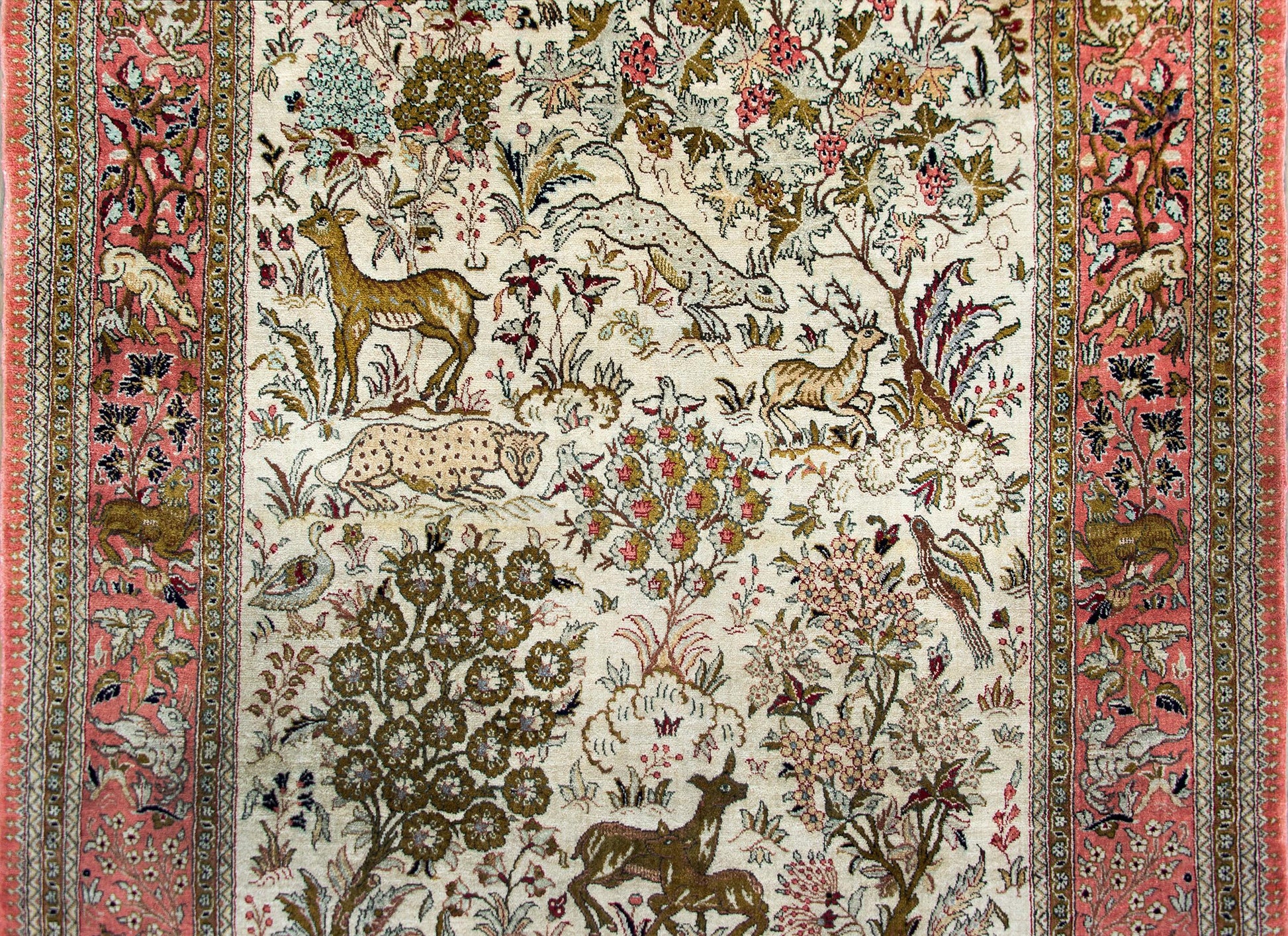 Mid-20th Century Persian Silk Qum Rug For Sale