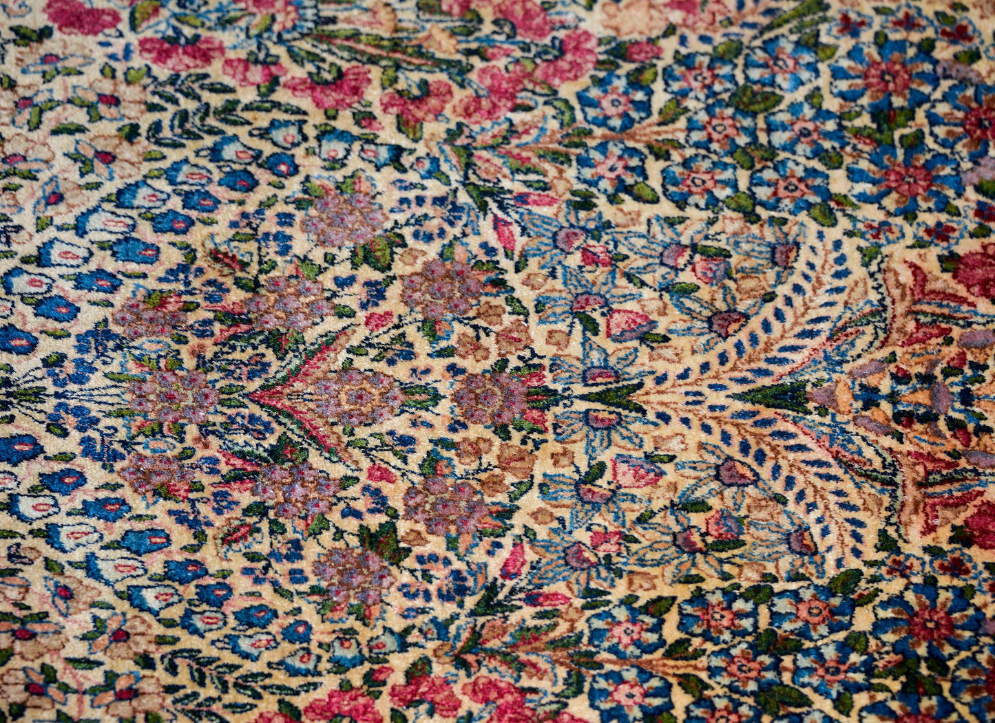 Early 20th Century Persian Lavar Kirman Rug For Sale