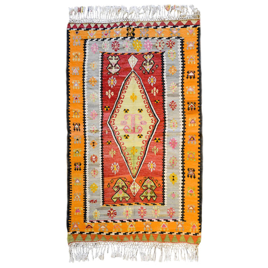 Early 20th Century Turkish Kilim Rug For Sale