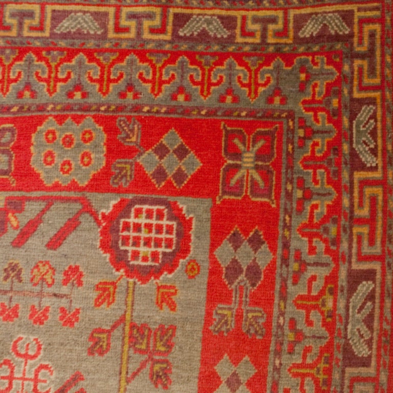 Early 20th Century Central Asian Khotan Carpet For Sale