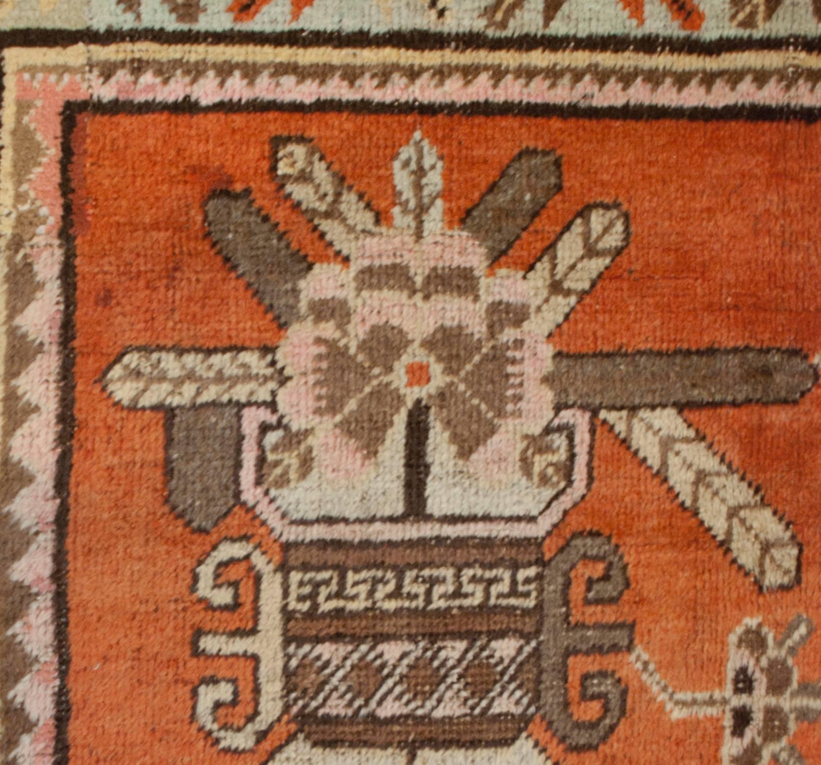 Early 20th Century Pictorial Khotan Rug For Sale