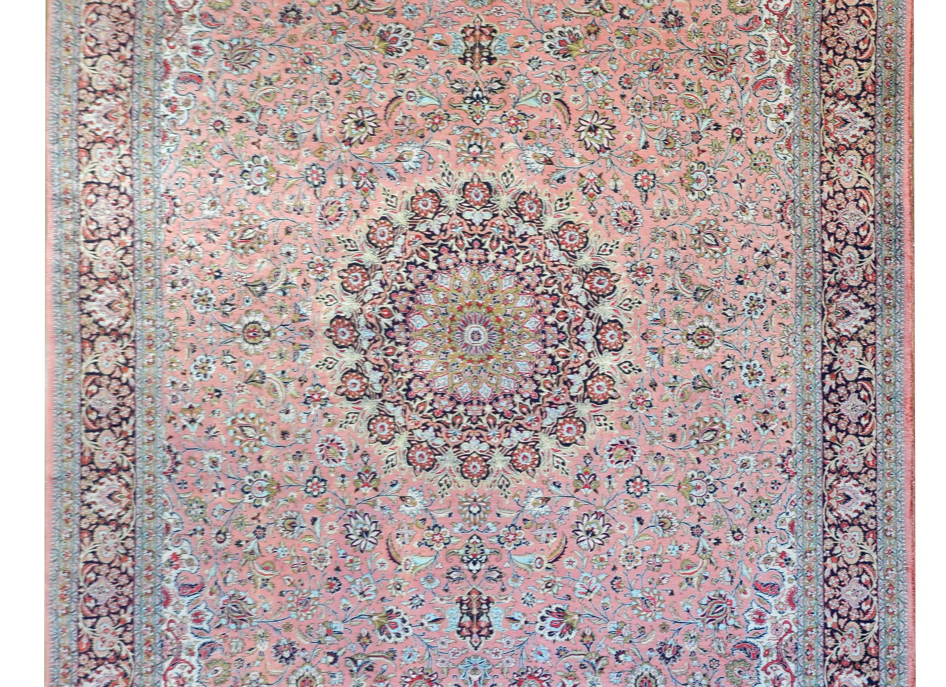 Vintage Silk Persian Qum Rug For Sale