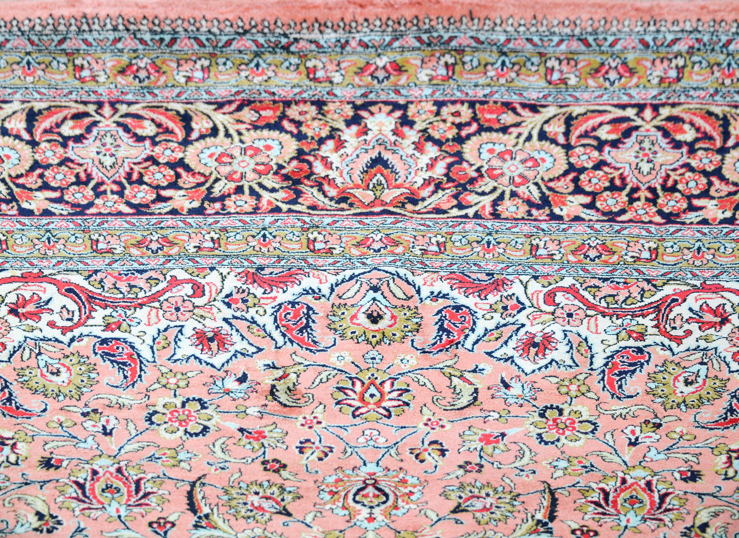 Vintage Silk Persian Qum Rug For Sale