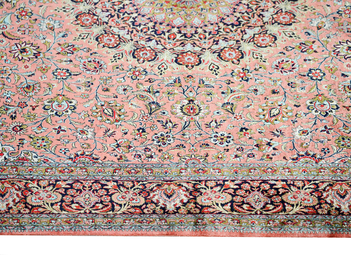Vintage Silk Persian Qum Rug For Sale