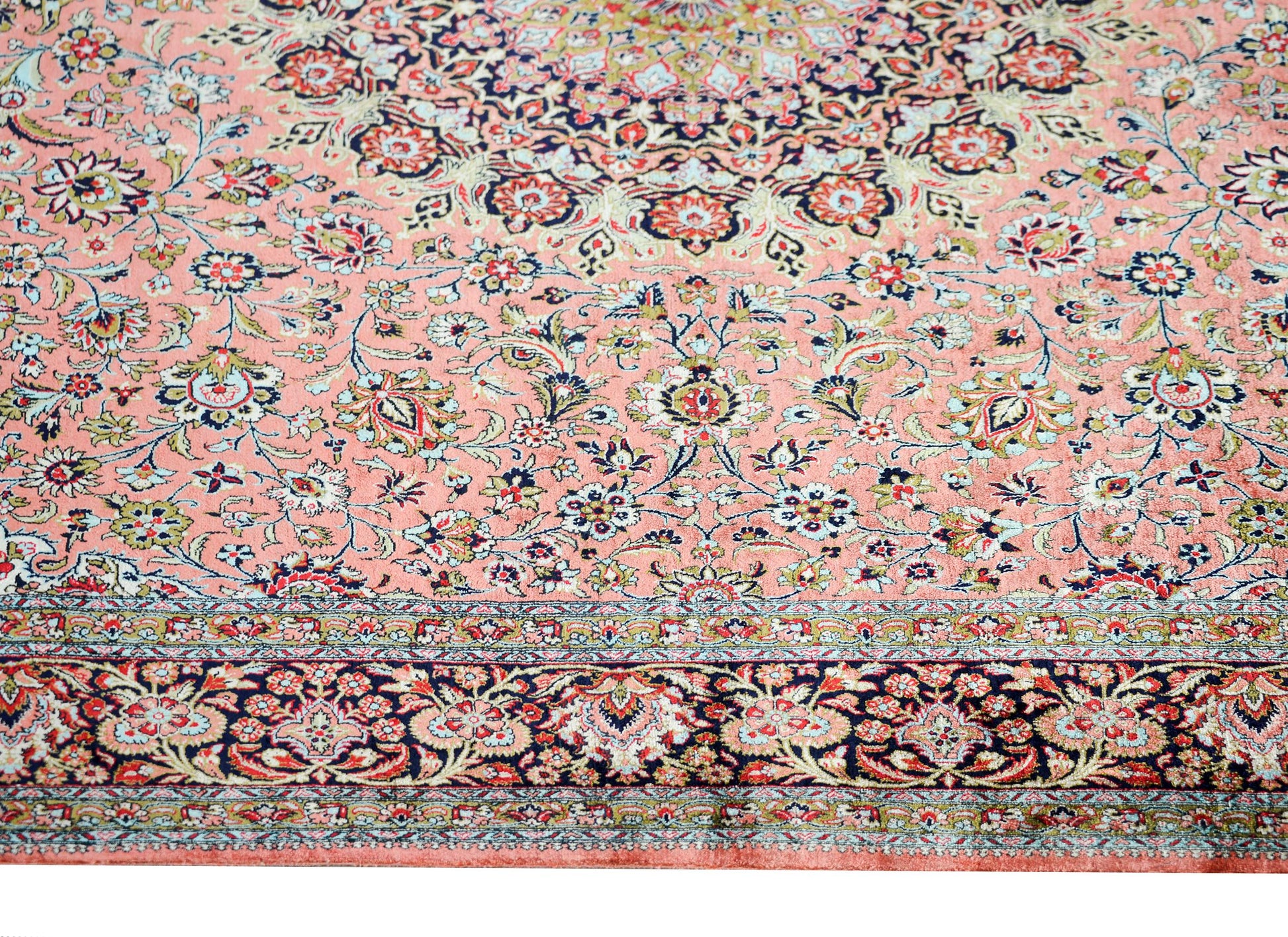 Vintage Silk Persian Qum Rug For Sale