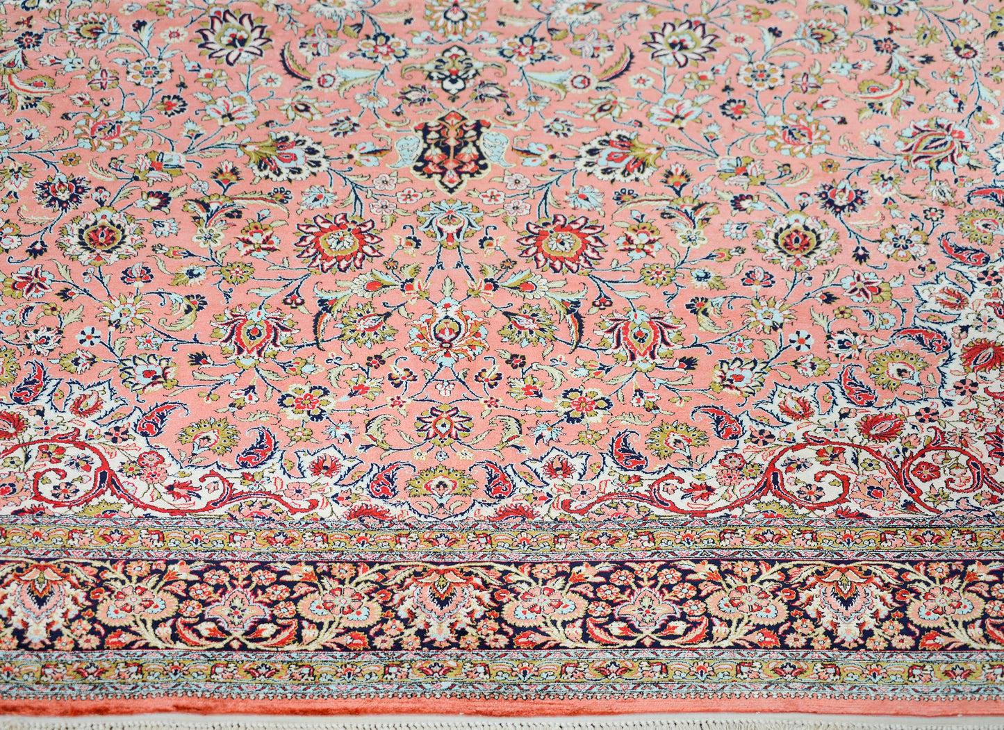 Vintage Silk Persian Qum Rug For Sale