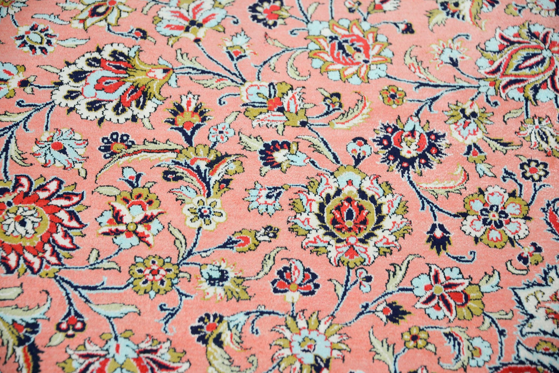Vintage Silk Persian Qum Rug For Sale
