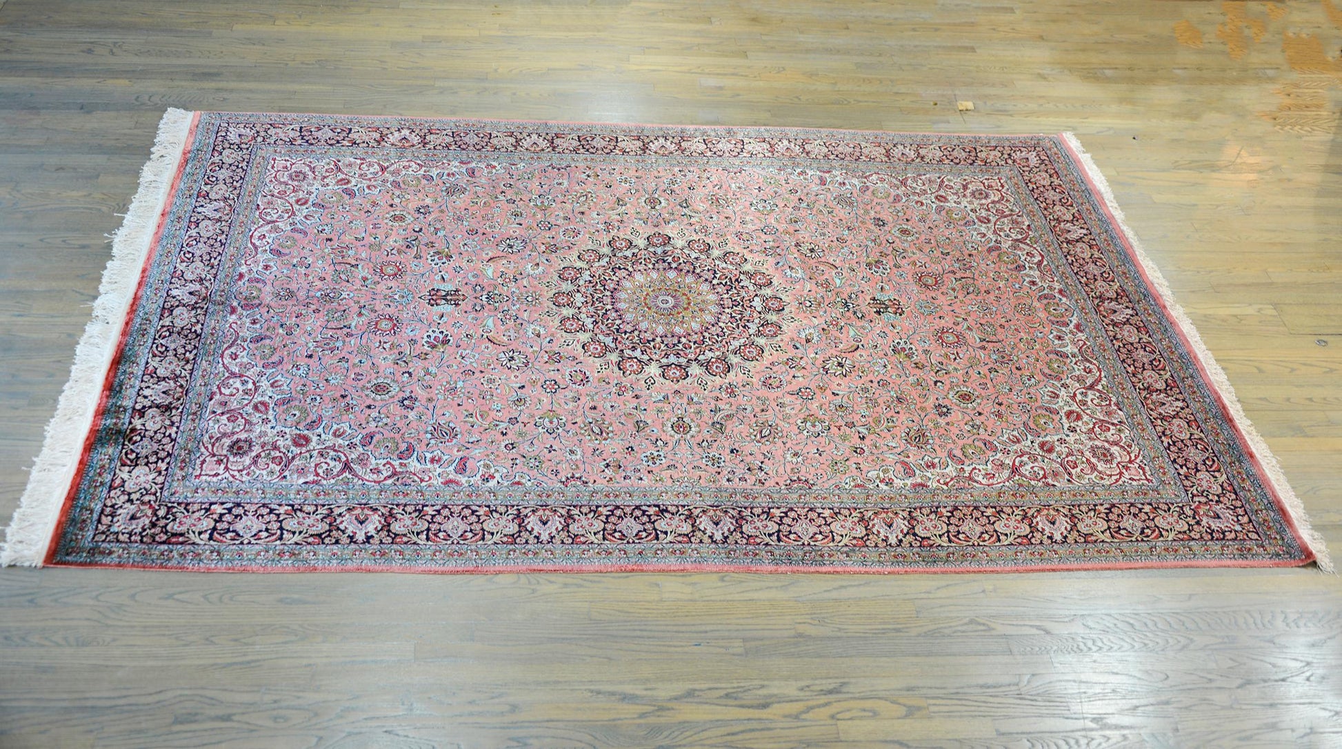 Vintage Silk Persian Qum Rug For Sale