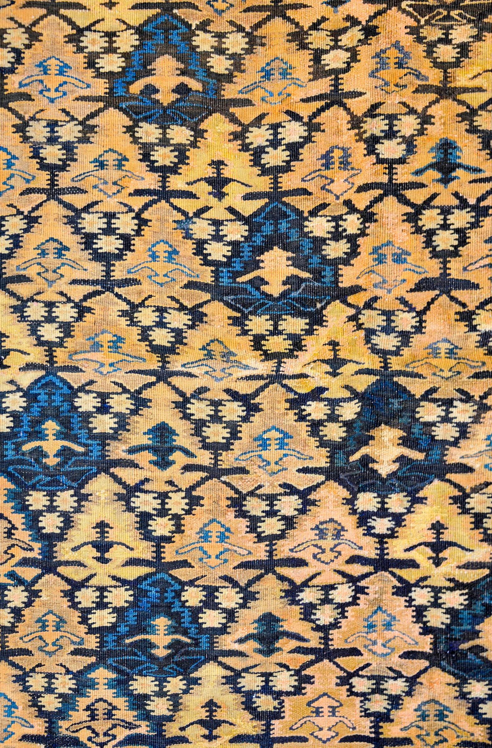 19th Century, Qazvin Kilim Rug For Sale