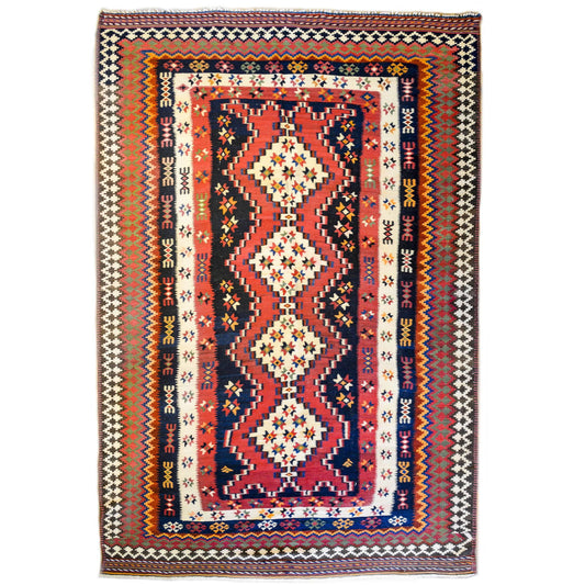 Exceptional Late 20th Century Saveh Kilim Rug For Sale