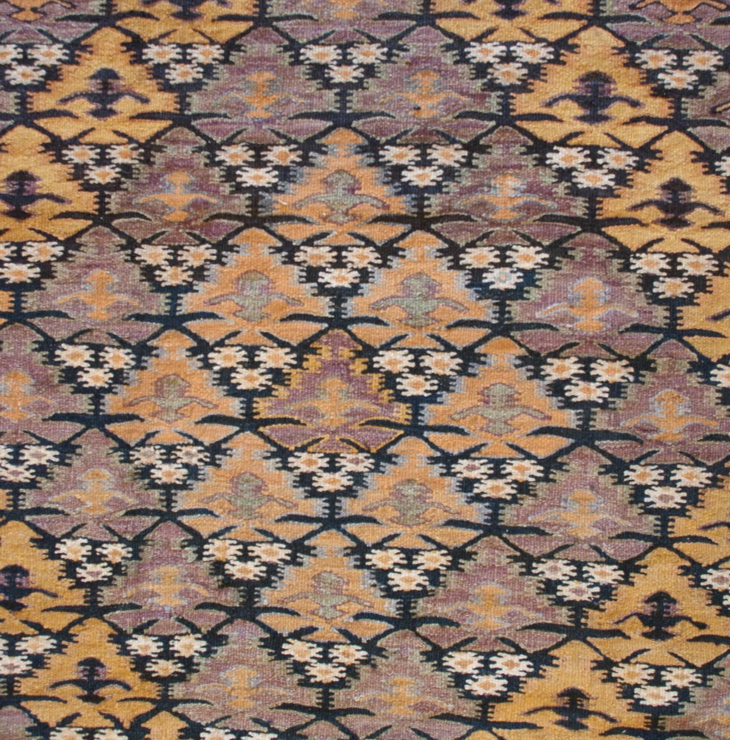 Beautiful Early 20th Century Qazvin Kilim For Sale
