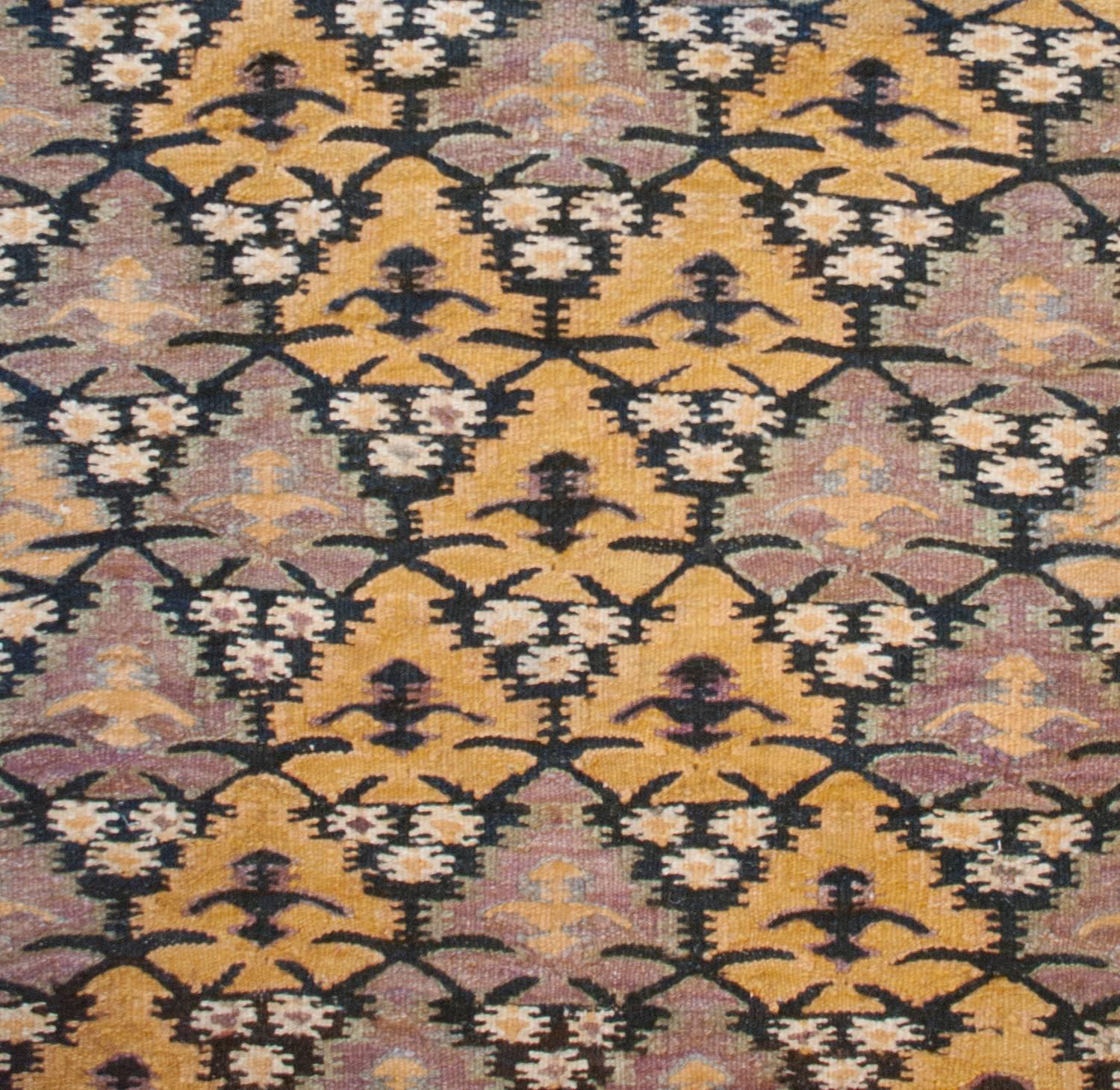 Beautiful Early 20th Century Qazvin Kilim For Sale