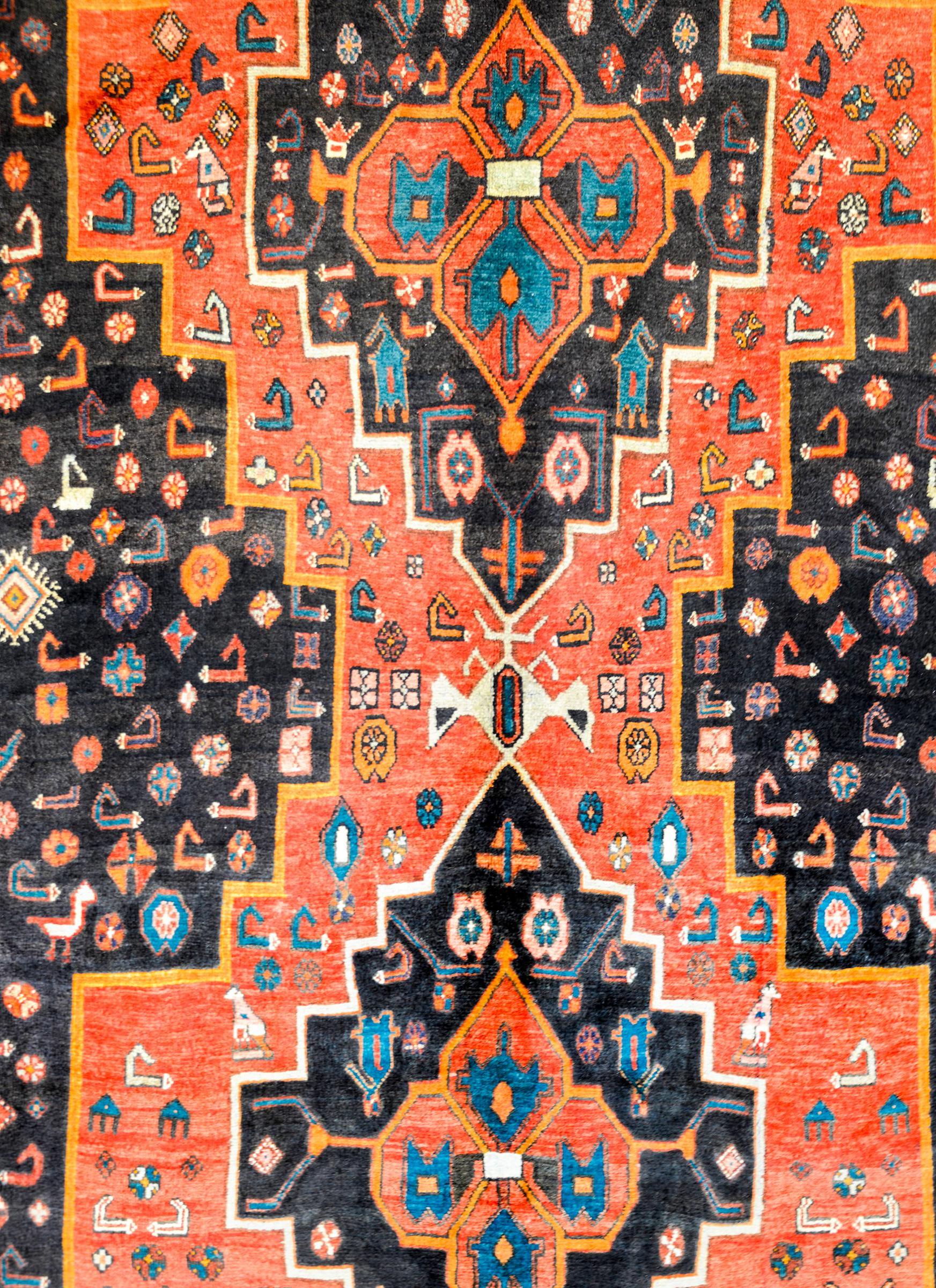Beautiful Vintage Mazleghan Rug For Sale
