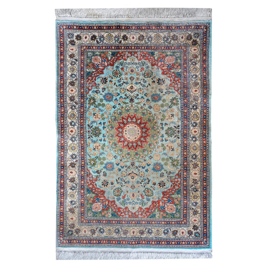 Vintage Chinese Silk Rug For Sale
