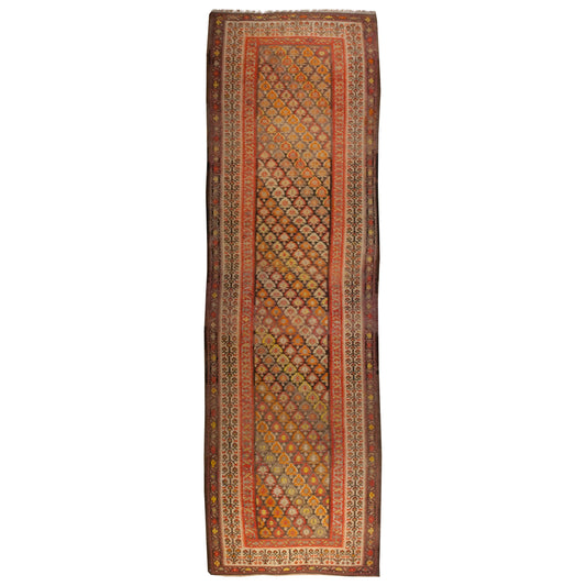 Early 20th Century Qazvin Kilim Runner For Sale