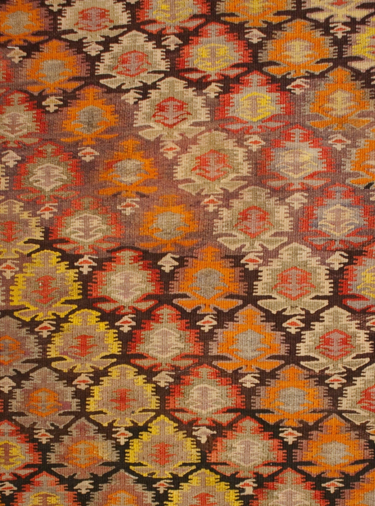 Early 20th Century Qazvin Kilim Runner For Sale