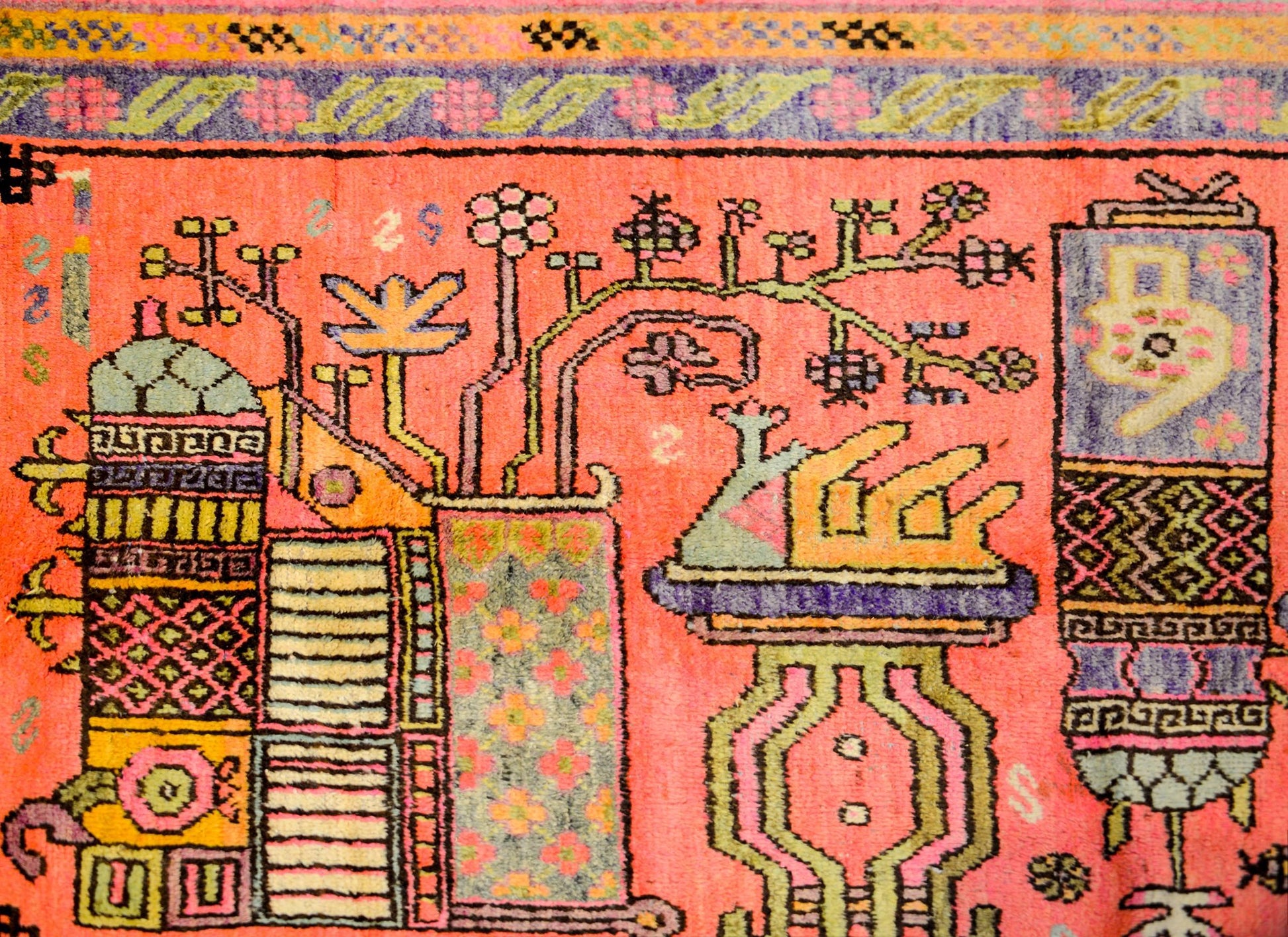 Wonderful Early 20th Century Pictorial Khotan Rug For Sale
