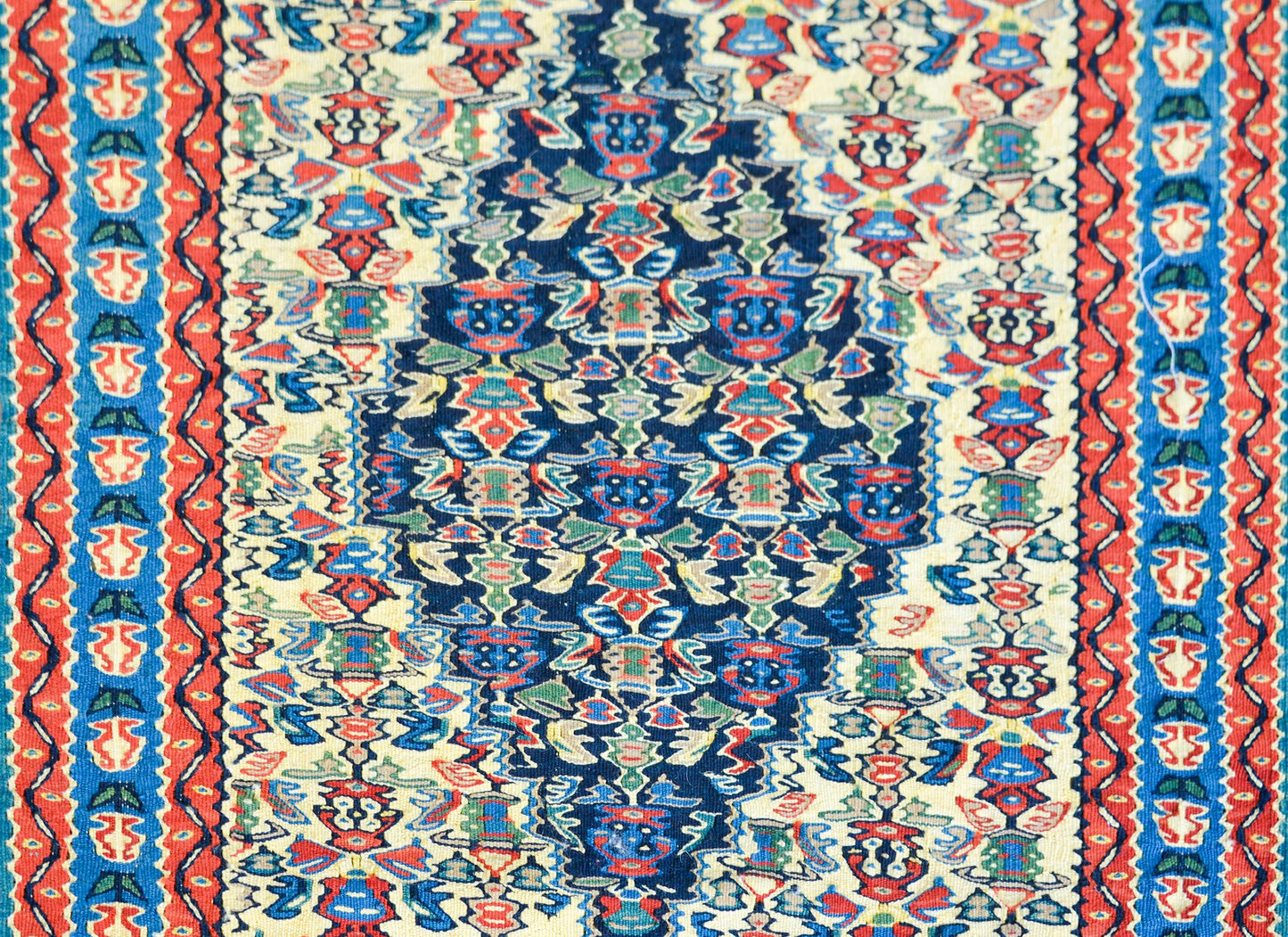 Vintage Persian Senneh Kilim Runner For Sale