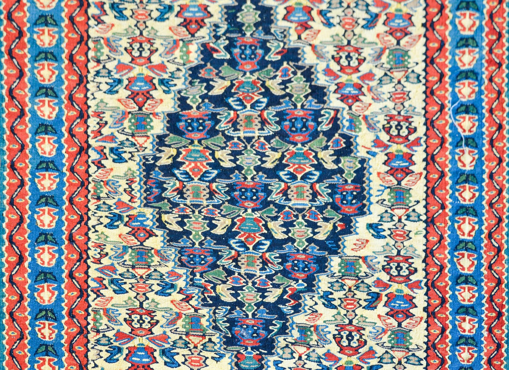 Vintage Persian Senneh Kilim Runner For Sale