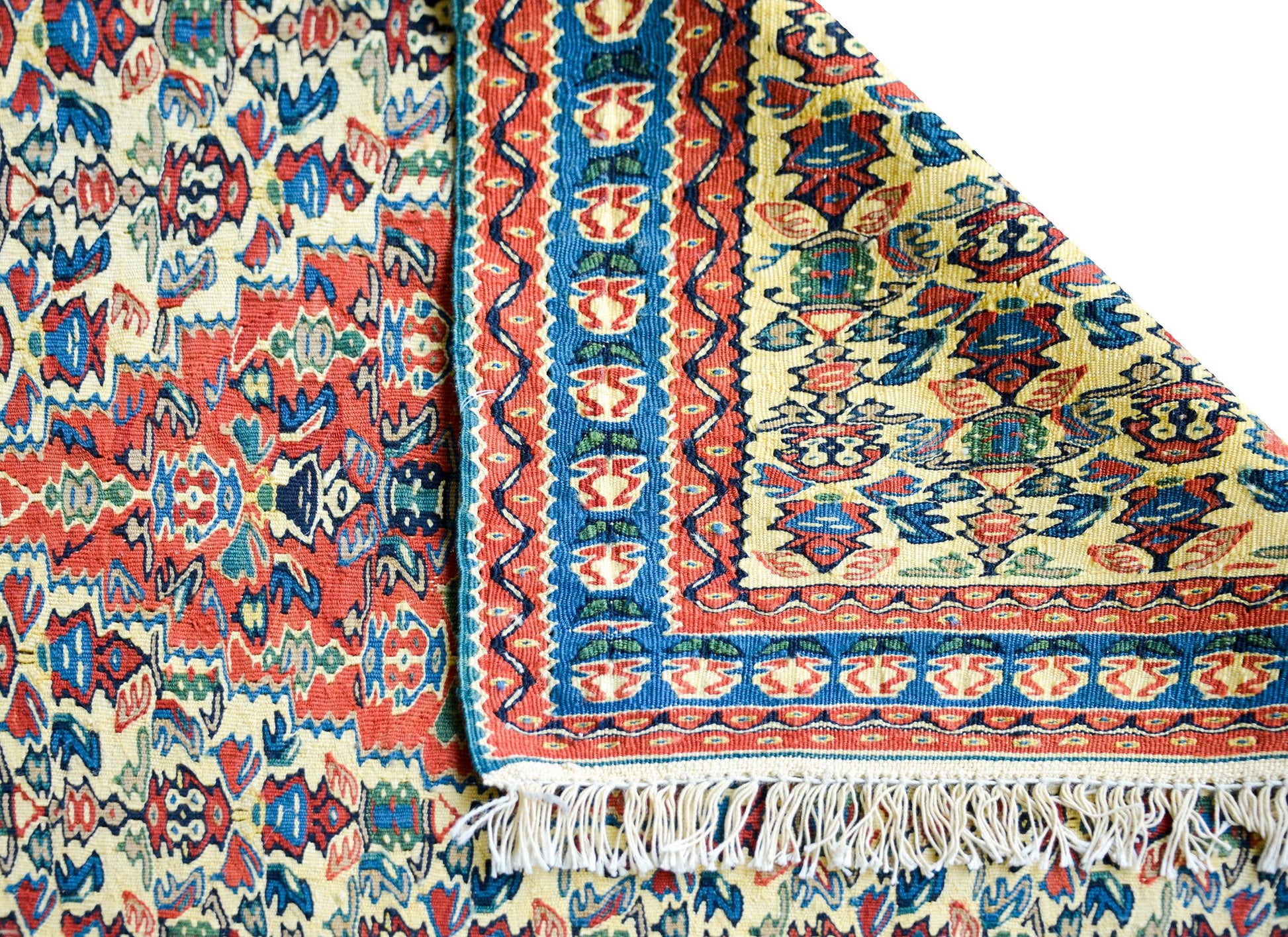 Vintage Persian Senneh Kilim Runner For Sale